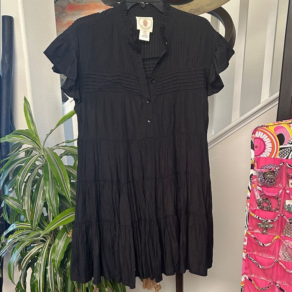 Chic Black Ruffled Mini Dress